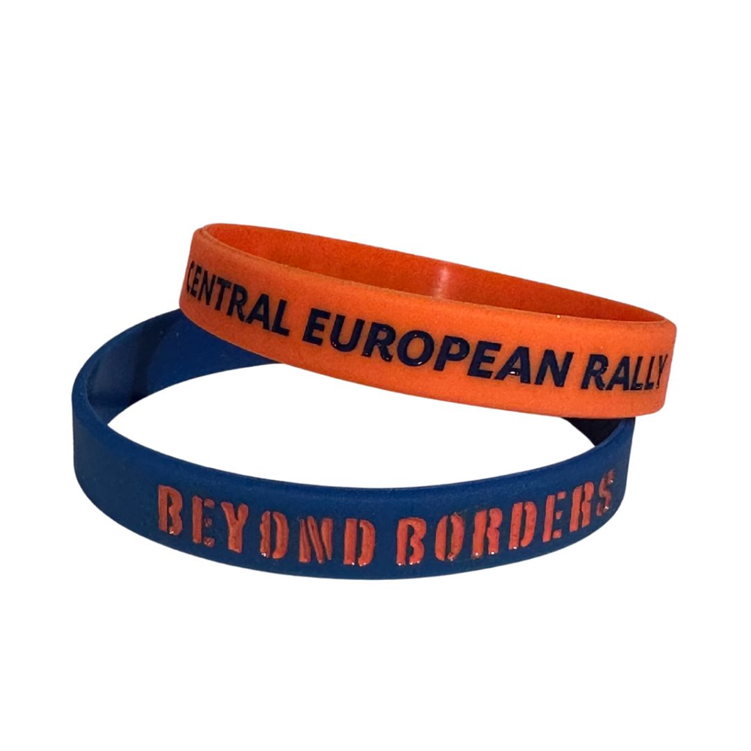 Pair of 2 CER Wristbands Orange and Blue